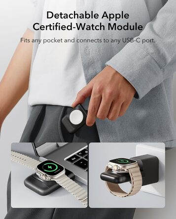 Зарядна станція 3-в-1 ESR для Apple Watch та iPhone з MagSafe, чорна