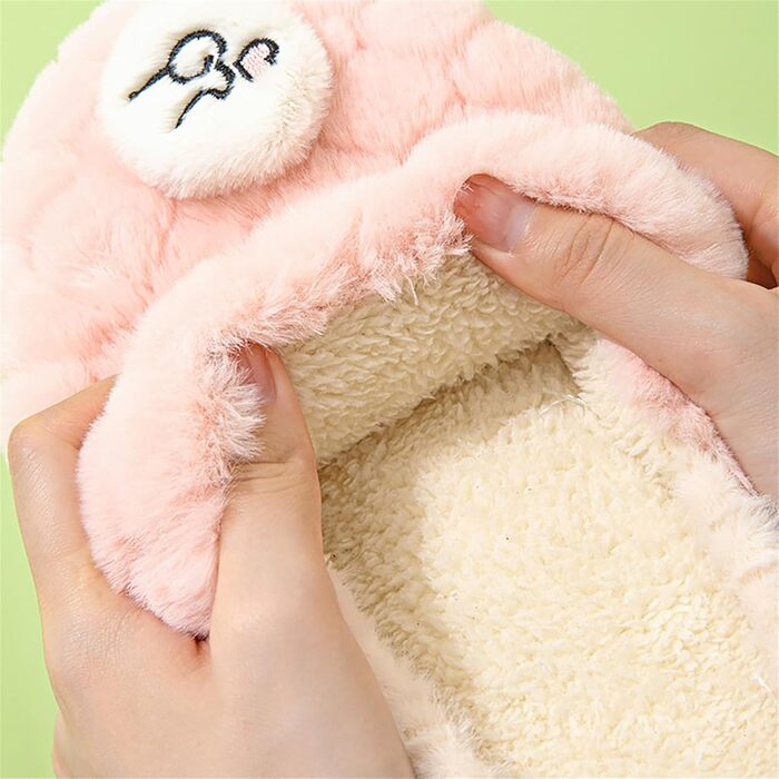 Жіночі та чоловічі домашні тапочки зимові, плюшеві, теплі, з піни, з антиковзким покриттям, рожеві, 42/43 EU, широкі