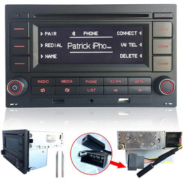 Автомагнітола SCUMAXCON RCN210 для VW Golf MK4, Polo, Passat B5 з Bluetooth, USB, MP3, AUX, SD, CD-програвачем та ISO-адаптером