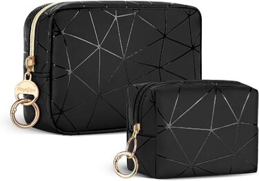 Косметичка жіноча мініатюрна Kometik, органайзер для косметики, дорожня косметичка, валізка, чорний та бежевий