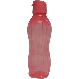 Tupperware To Go Eco 750ml Eco Easy Flip Top Drinking Bottle EcoEasy Suitable for Carbonated Drinks 750 ml (Red)