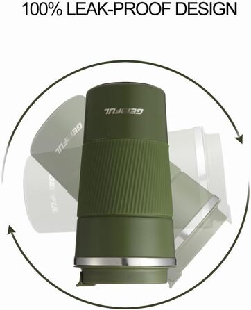 Термокружка з нержавіючої сталі 510 мл Gemful для подорожей та дому (зелена)