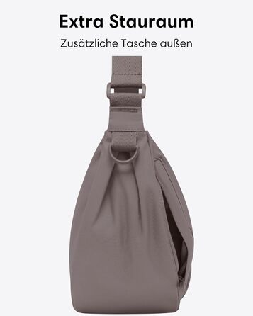 Сумка через плече LARKSON Solveig Medium бежева (Taupe) - Містка напівмісяць, водонепроникна, 6.5 л