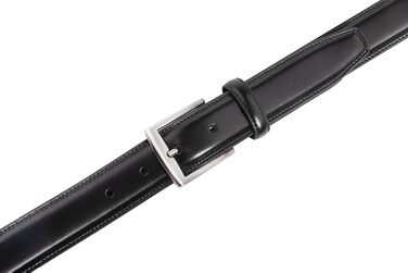Чоловічий шкіряний ремінь Fabio Valenti – для костюмів, джинсів, уніформи з односторонньою пряжкою. Розмір 40-42, чорний колір. Зроблено в США