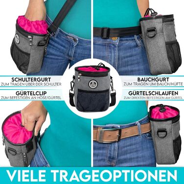 Лекарство для собак HUND IST KÖNIG Premium - місткий набір для прогулянок та тренувань з дозатором для відходів та електронною книгою (сірий, 16 x 18 x 6 см)