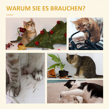 PawHut Дряпка для котів, велика кігтеточка 130 см, з котячою печеркою та іграшками-кульками, стовпчики з джуту, хакі+бежевий, ДСП, плюш | Aosom