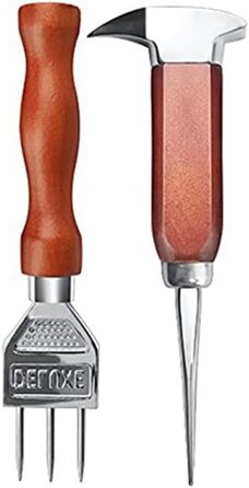 Ice Pick Set with Wooden Handle - Perfect for Bars and Bartenders - Ice Crusher and Tongs Kit - Best Carving Tool for Cocktails and Drinks