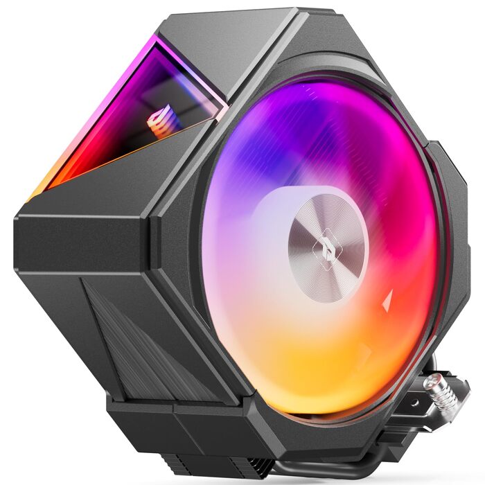 upHere UP1 Elite KC4C: Кулер для процесора з RGB підсвічуванням, 120мм, 4 теплові трубки, сумісний з AMD AM4/AM5 та Intel