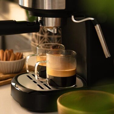 Кавоварка Cecotec Compacta Power Espresso 20 Pecan, 1100 Вт, 20 бар, термоблок, парова насадка, подвійний фільтр, 1,25 л