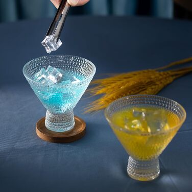 Набір келихів для Мартіні без ніжки 6 шт, 237 мл Martini - для Маргарити, Манхеттена, Космополітена, прозорі, для бару, можна мити в посудомийній машині