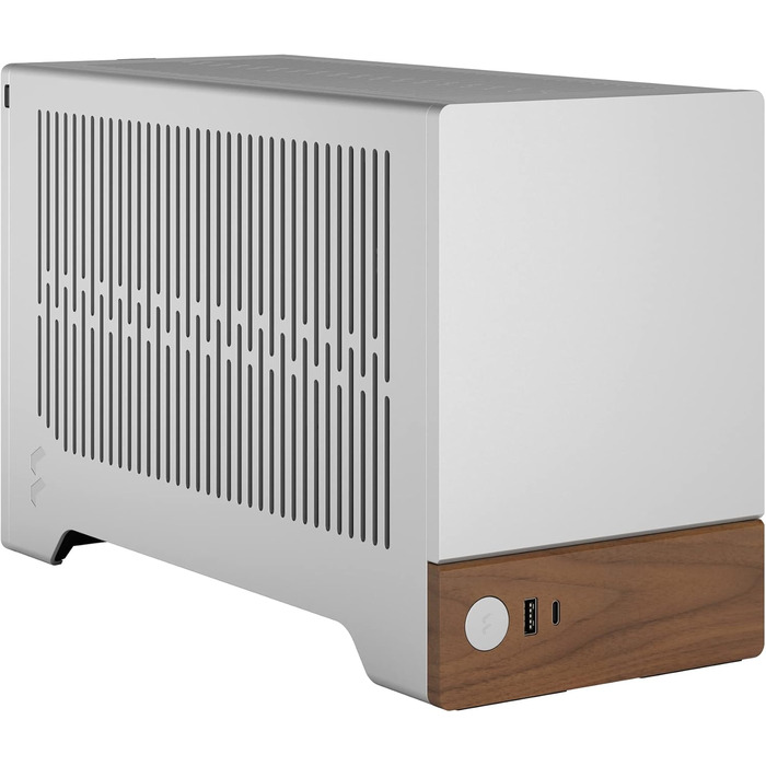 Корпус для ігрового ПК Fractal Design Terra Wood Walnut - mITX, PCIe 4.0, USB Type-C, анодований алюміній (срібло)