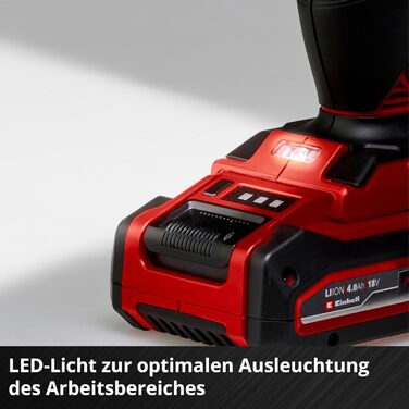Акумуляторний дриль-шуруповерт Einhell TE-CD 18 Li-i Brushless Power X-Change з ударною функцією, Li-Ion, 18 V, 2 швидкості, 60 Nm, LED-ліхтар, кейс, 2 x 2.0 Ah акумулятори та зарядний пристрій