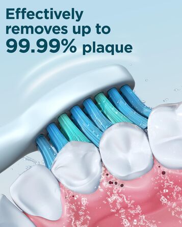 Електрична звукова зубна щітка для дорослих та дітей з 8 насадок, 5 режимів, 120 днів роботи від заряду, рожева/блакитна