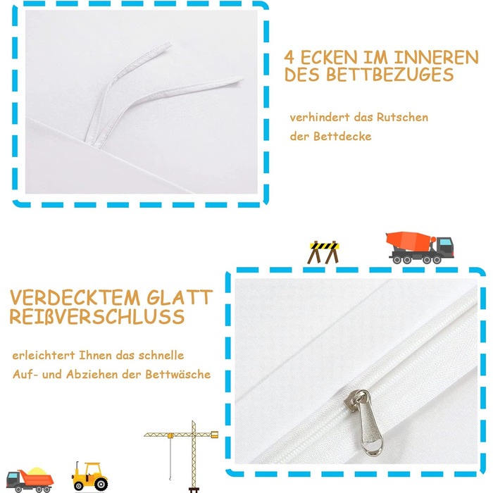 Комплект постільної білизни для дитячого ліжечка DJDEA 100x135 см - Динозаври, м'яка мікрофібра, 2 шт. (з наволочкою 40x60 см)