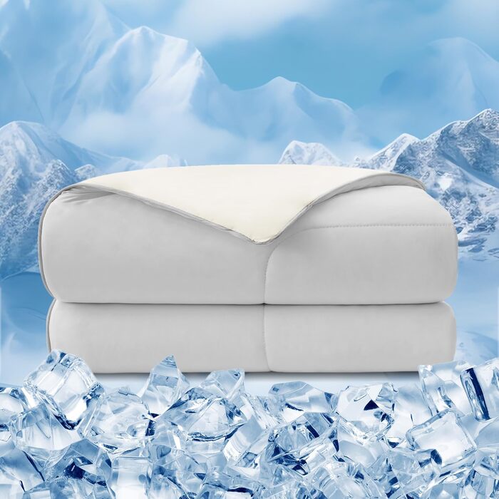 Охолоджуюча ковдра EMME Arc-Chill Q-Max 0.45 (135x210 см, світло-сіра) - літня дихаюча ковдра з ефектом прохолоди