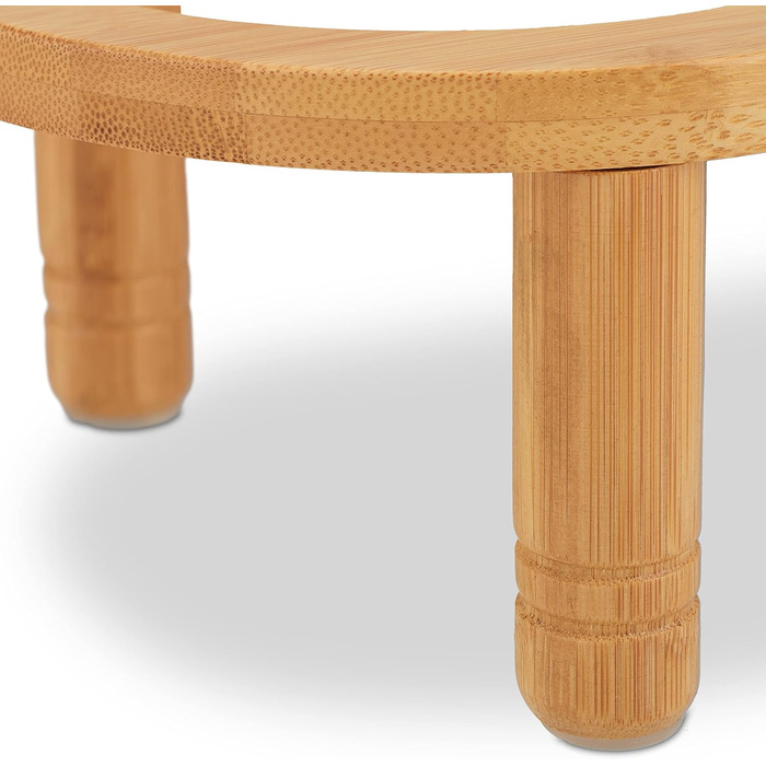 Підставка для корму Relaxdays для маленьких собак, 2 миски по 300 мл, піднята, бамбук та нержавіюча сталь, розміри: 9,5x34,5x18 см, колір: натуральний/сріблястий