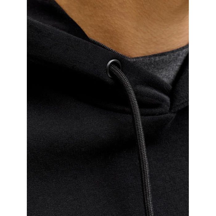 Чоловічий однотонний худі Jack & Jones з капюшоном, чорний, розмір XL