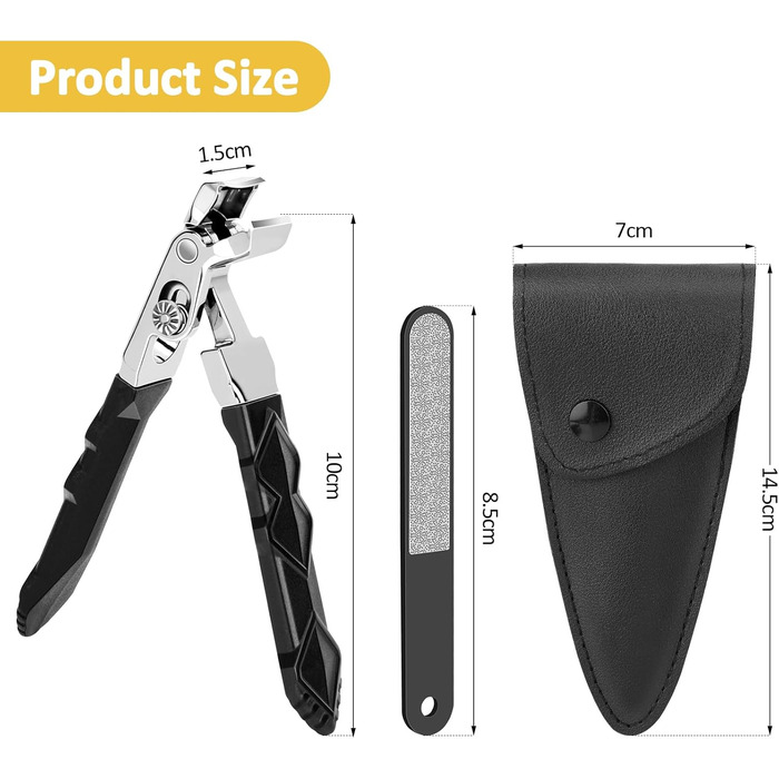 Кусачки для нігтів Nagel з ергономічною ручкою для педикюру, широка голівка, для літніх людей, преміум сталь для чоловіків та жінок