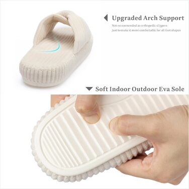 Жіночі халапи Чантомoo з піною Memory Foam, зручні та трендові, для дому та сну, з бантиком та перехресними ремінцями, колір бежевий, розмір 38/39 EU
