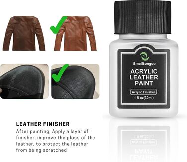 Smalltongue 14 Colors Acrylic Leather Paint Kit for Shoes, Sneakers, Sofas, Bags, Car Seats, Acrylic Leather Dye Set with Leather Preparation and Deglazer, 30ml (pack of 14)