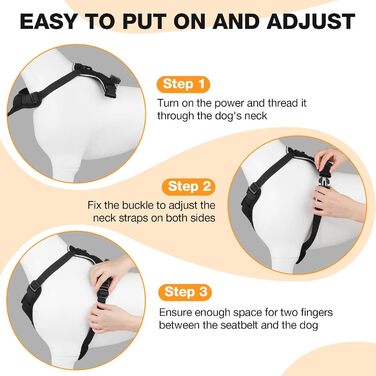 Світловідбиваючий нашийник для собак великих порід з LED підсвічуванням, акумуляторний, регульований, 3 режими освітлення, висока видимість (Чорний, XS)