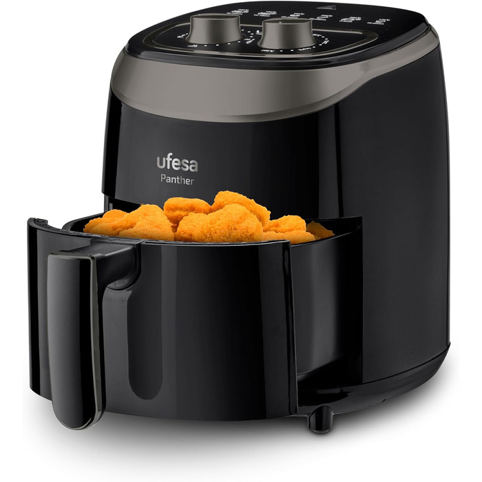 Фритюрниця Ufesa Twist з гарячим повітрям, 2л, 6 програм, 1200W, таймер, 80-200°C, BPA Free, антипригарне покриття, Cool-Touch, білий, ексклюзив Amazon