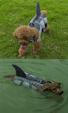 Aokay Pet Dog Swimming Vest Life Jacket Bathing Suit (M, Grey)