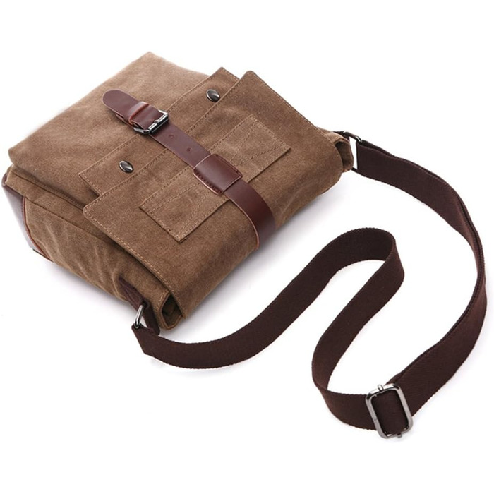 Чоловіча нагрудна сумка OSMIE з канвасу, 16 л, чорна/кавова (M)