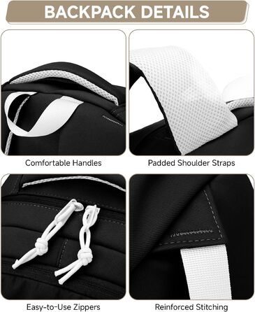 Шкільний рюкзак для підлітка: містка модель для дівчаток 3-5 класів, для середньої та старшої школи, зручний для подорожей та відпочинку (чорний)