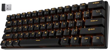 Механічна клавіатура RK ROYAL KLUDGE RK61-US: 61 клавіша, Bluetooth/2.4Ghz, Hot-Swappable, QWERTY (Чорний, Brown Switches)