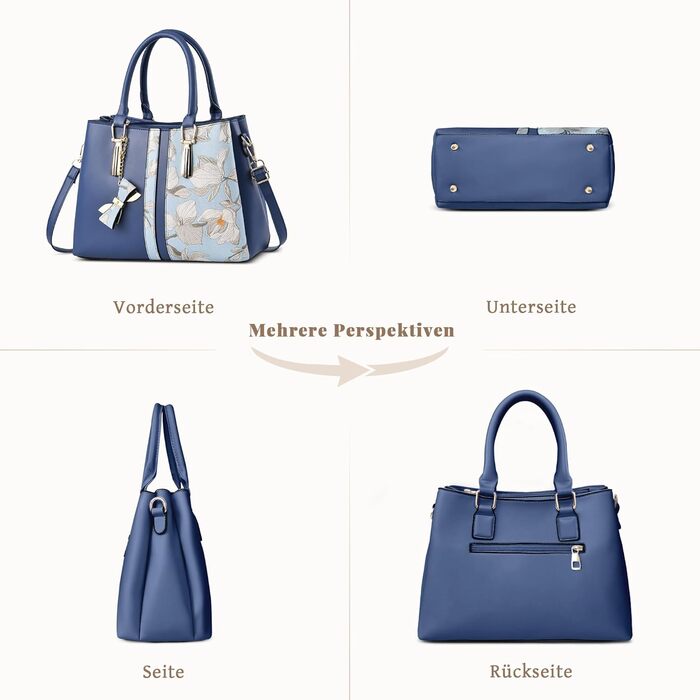 Стильна жіноча сумка-шопер Blau з ручками та ланцюжком, шкірзам, для роботи, подорожей, школи