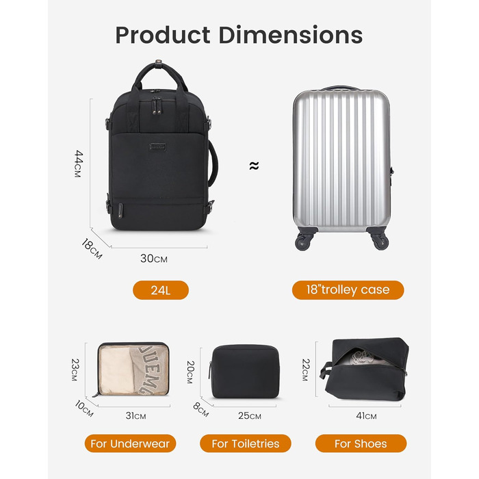 LOVEVOOK Рюкзак для ручної поклажі, жіночий, 15.6