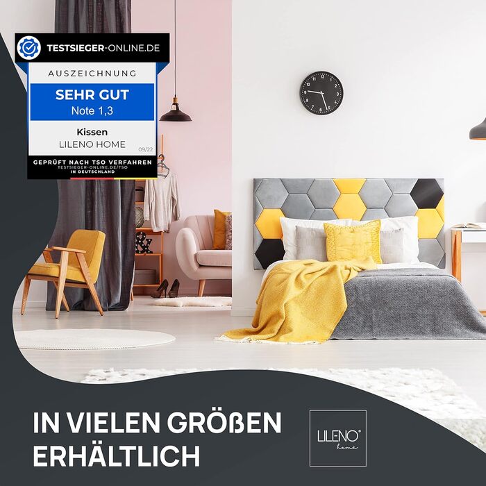 LILENO HOME Набір 6 подушок 40x40 см для алергіків, поліестер, для дивана, софи, коктейльних та головних подушок, внутрішня подушка, прати при 40°C
