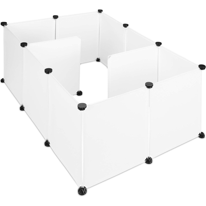 Вольєр для дрібних тварин Relaxdays, пластиковий, розширюваний, 92 x 110 x 110 см, білий (12 шт.)