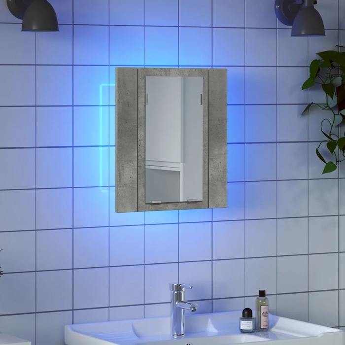 Шафа в ванну кімнату з дзеркалом та RGB LED-підсвіткою, колір 