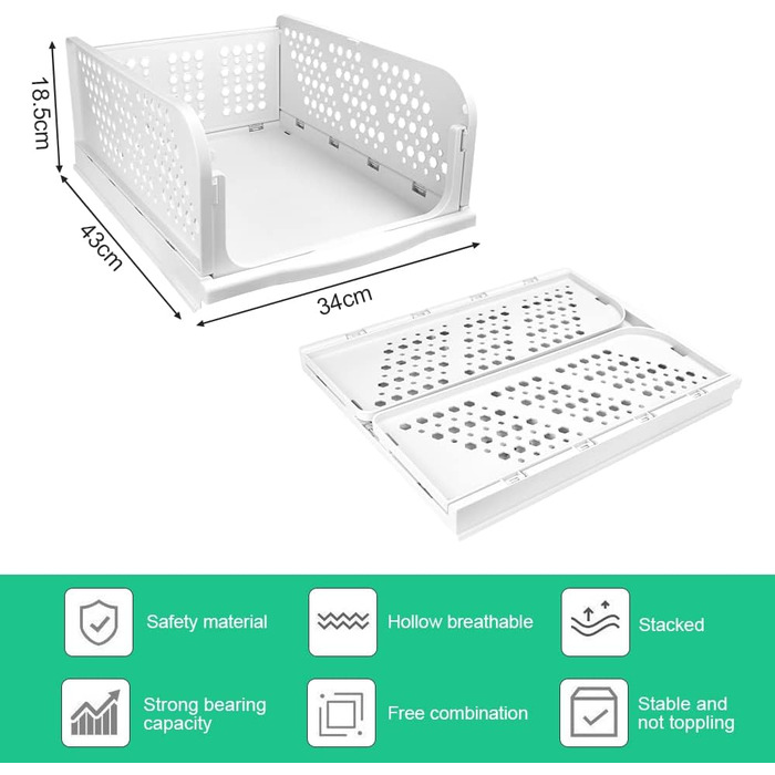 THATSRAD 3-Tier Drawer Box Closet Drawer Boxes Stackable Shelf for Closet Interior Foldable Storage Boxes Drawer White Stackable Drawers for Clothes Bedroom Kitchen Bathroom