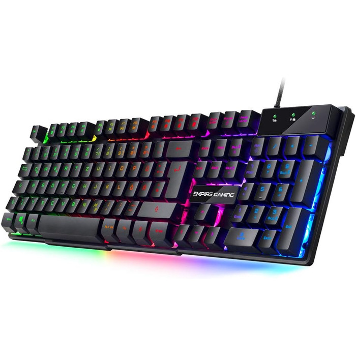 Клавіатура EMPIRE GAMING K300 QWERTZ: 105 клавіш, Anti-Ghosting, RGB-підсвітка, мультимедійні клавіші