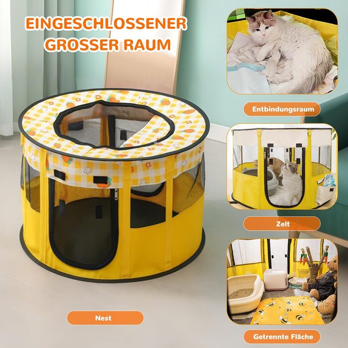 Розкладний вольєр для тварин ALLSOPETS: переносна клітка для котів, собак, кроликів (XL) з сумкою