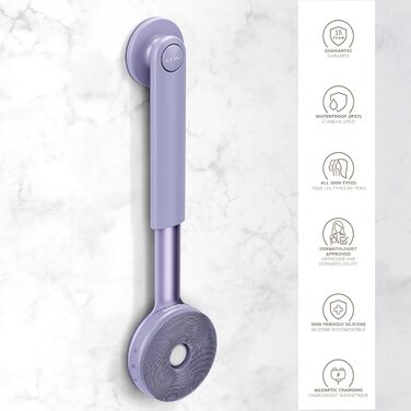 GESKE Sonic LED Full-Body Brush: Щітка для тіла з LED-підсвіткою та інтенсивним пілінгом | 9-в-1 | Електрична щітка для тіла | Глибоке очищення та масаж | SmartSonic Pulsations | М'які силіконові ніжки (Purple)