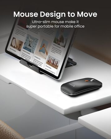 Бездротова клавіатура та миша ProtoArc XKM01: складана, Bluetooth, 2.4G, QWERTZ, для iPad, Tablet, iPhone, Laptop (Space Grey)