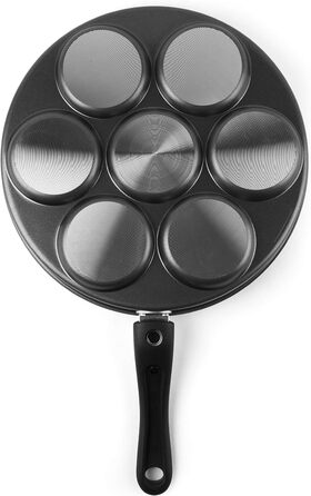 Excelsa Scheibe Cook Pan, 7 compartments, for pancakes/crepes, diameter: 28 cm, aluminum