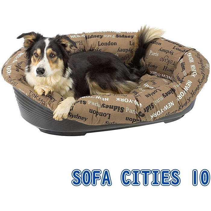 Килимок для собак та котів Ferplast SOFA 'CUSHION' - м'яке ліжко для домашніх тварин, сірий, 85 x 62 x 28,5 см