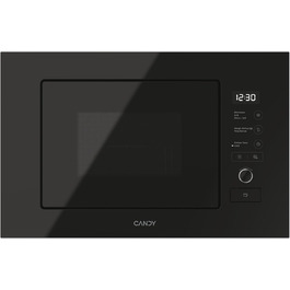 Вбудована мікрохвильова піч Candy MIC 20 EX, 20 літрів, 800W, гриль 1000W, металік (чорне скло)