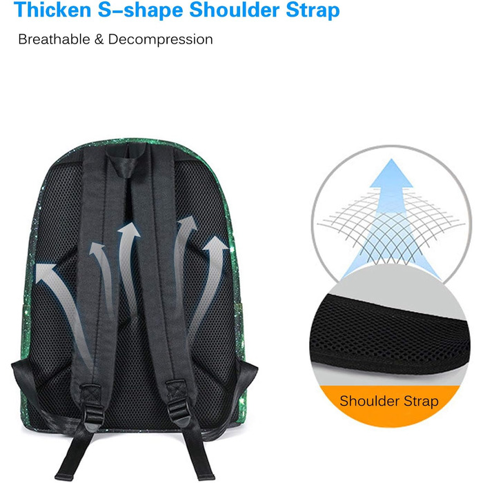 Шкільний рюкзак FANDARE Galaxy для хлопчиків та дівчаток з пеналом, 14-дюймовий відділ для ноутбука, зелений, для підлітків та дітей