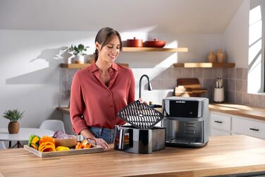 Nutribullet Crisplite Vision NBA0811DG: Фритюрниця повітряна, 8 л, цифрова, 2000 Вт, чорний матовий, без PFAS