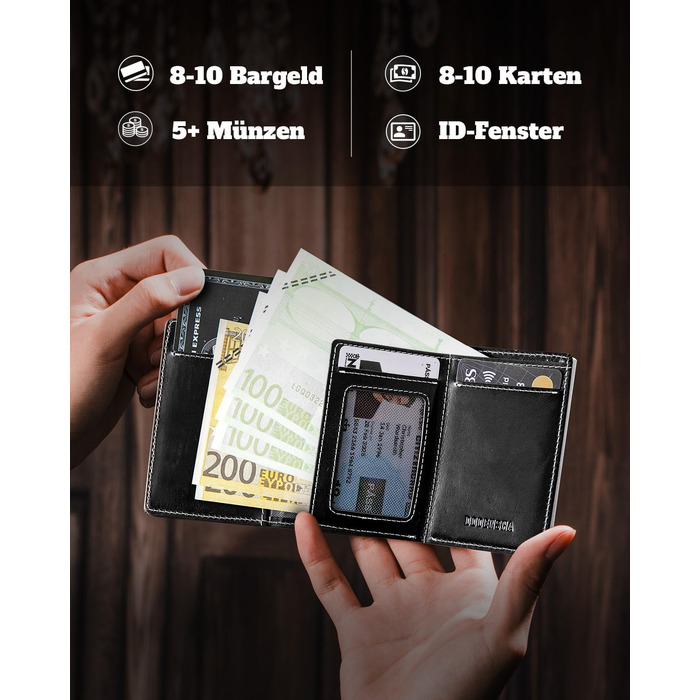 Портмоне чоловіче DODENSHA MagSnap Slim з відділенням для монет, RFID захистом, на 10+ карт, чорно-червоне (сіро-срібне)