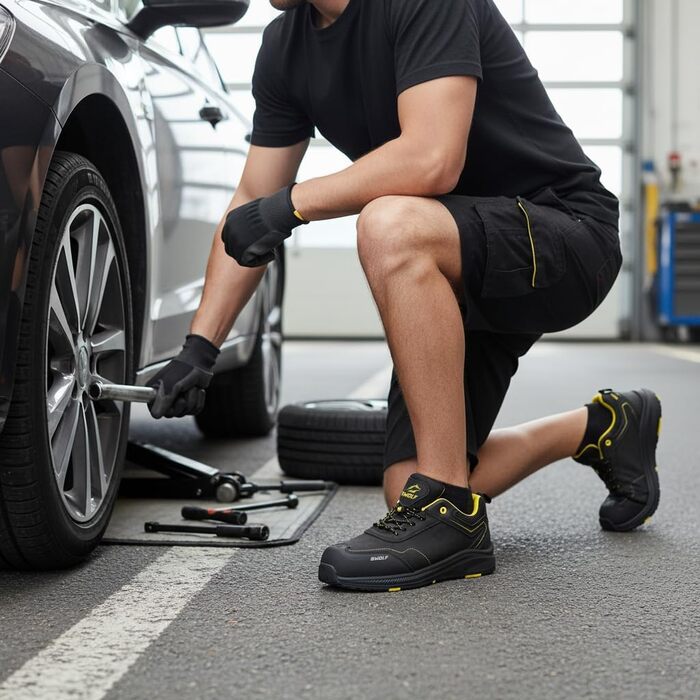 Робочі черевики BWOLF Phoenix S3S для чоловіків: шкіра нубук, водонепроникні, антиковзаючі, чорні, 38 EU