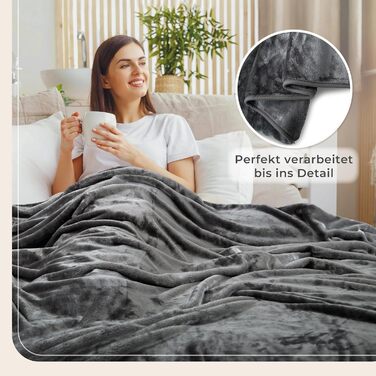 Плед Грaфенстейн® Kuscheldecke Cashmere-Feeling: м'який та пухнастий, теплий флісовий плед 150x200 см (Антрацит)
