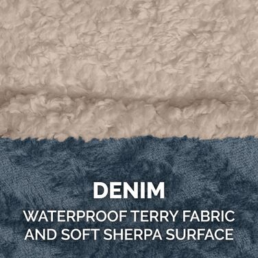 Кішечка Furhaven: зручне ліжко для кота з флісу, складане, миється - Small (Cozy Denim, X-Large)