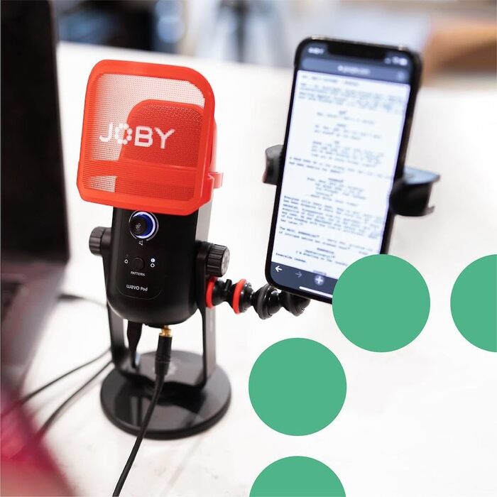 JOBY Wavo Boom Arm: професійний мікрофонний важіль для стрімерів та подкастерів, чорний, з кріпленням для навушників та кабелів